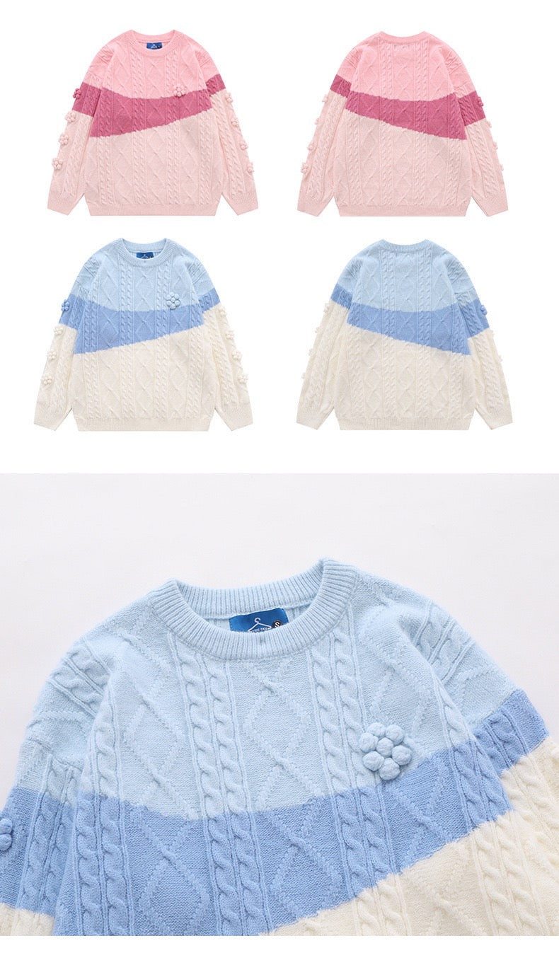 Color block knitted sweater